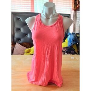 Y2K SO Perfectly Soft Racerback Tank Top Coral Pink Mesh Back Mens Medium